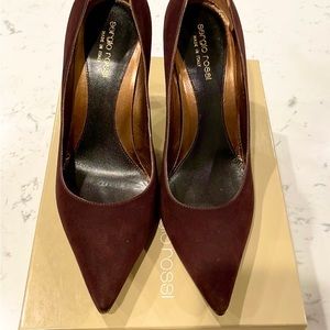 Sergio Rossi suede pumps heels pointed toe brownish/burgundy size 38 1/2